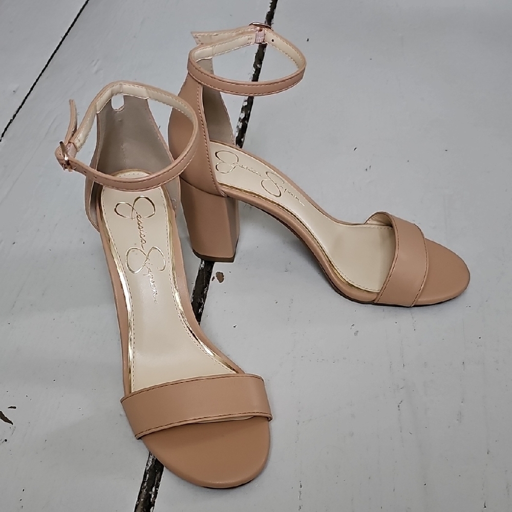 Jessica Simpson Tan Ankle Strap Heels